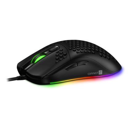 CONNECT IT CMO-5511-BK - LED RGB Drátová herní myš 200-12800 DPI černá