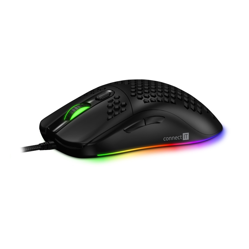 CONNECT IT CMO-5511-BK - LED RGB Drátová herní myš 200-12800 DPI černá