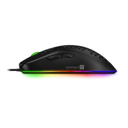 CONNECT IT CMO-5511-BK - LED RGB Drátová herní myš 200-12800 DPI černá