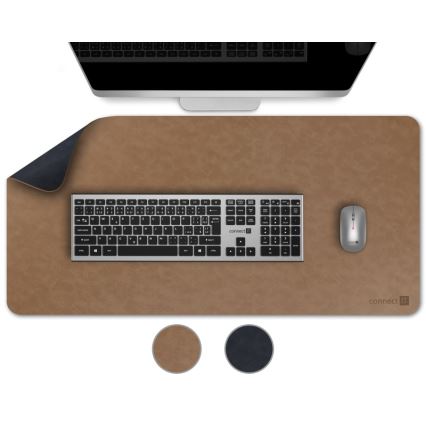 CONNECT IT CMP-4040-LG - Oboustranná podložka pod klávesnici a myš 90x40 cm modrá/hnědá
