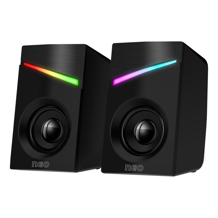 CONNECT IT CSP-1100-BK - SADA 2x LED RGB Herní reproduktor 6W/5V černá