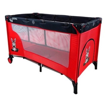 COSING - Cestovní postýlka s polohováním ADAM Zebra Red