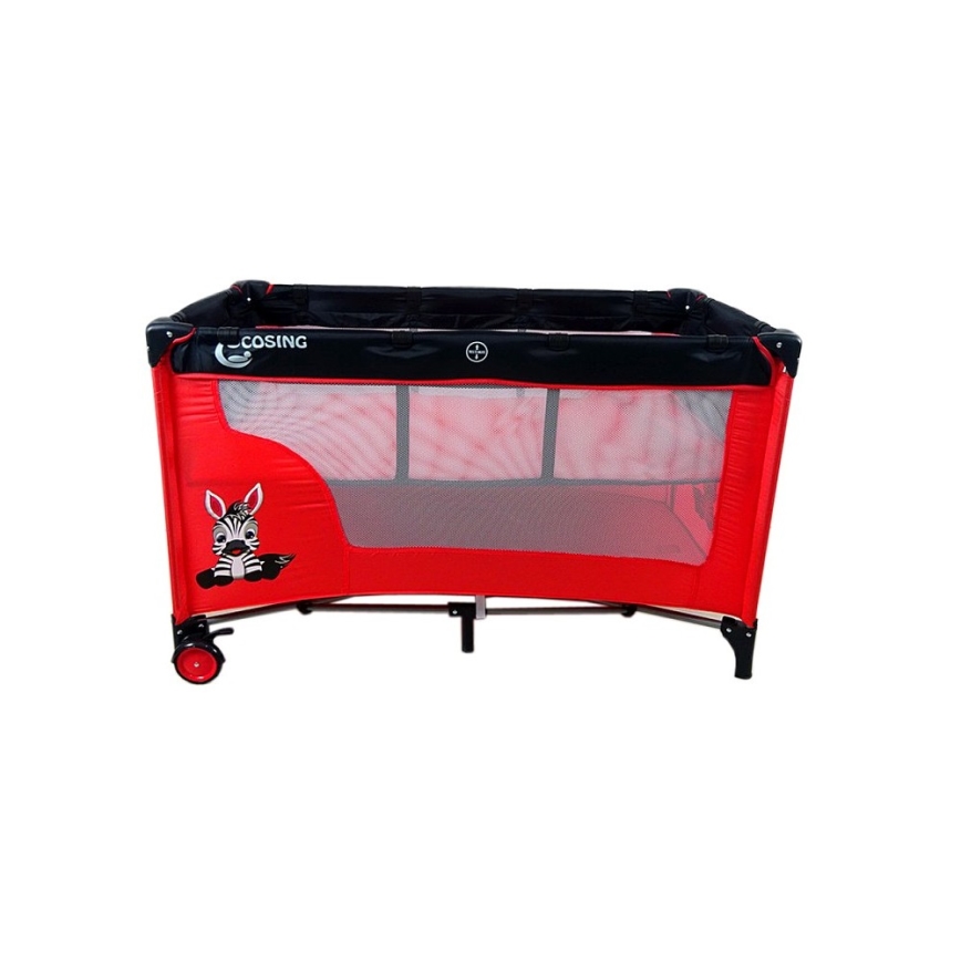 COSING - Cestovní postýlka s polohováním ADAM Zebra Red