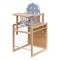 COSING - Dětská jídelní židle 2v1 Viktoria buk/šedá