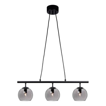 Cottex - Lustr na lanku CAPELLA 3xE14/40W/230V kouřová/černá