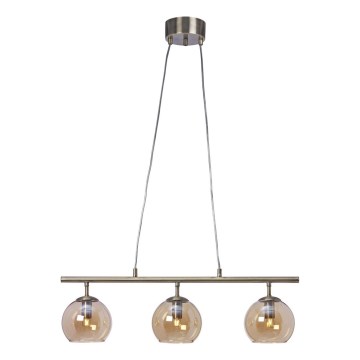 Cottex - Lustr na lanku CAPELLA 3xE14/40W/230V kouřová/hnědá