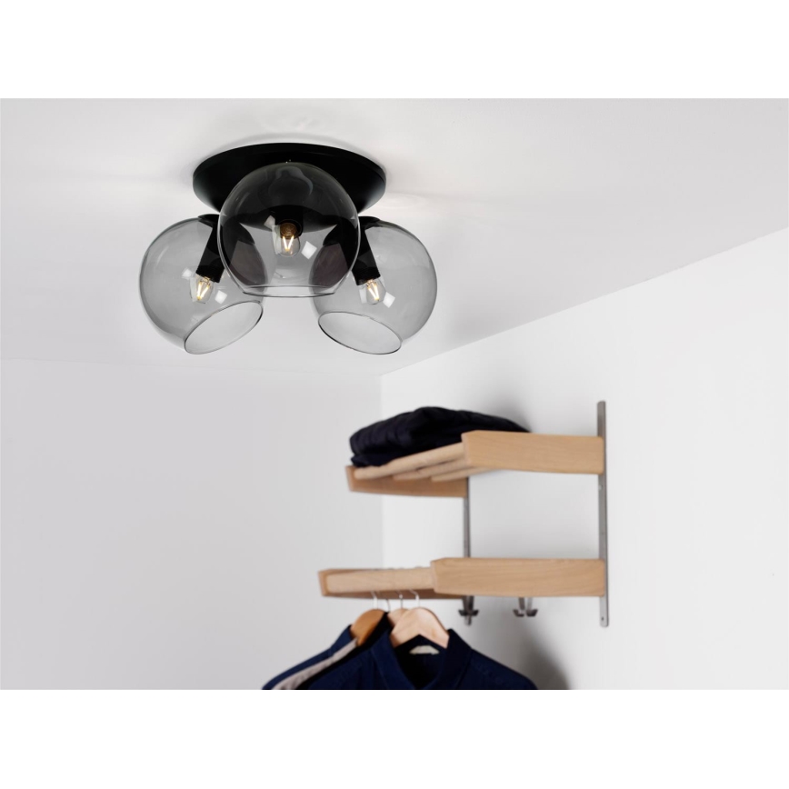 Cottex - Stropní svítidlo CAPELLA 3xE14/40W/230V pr. 37 cm kouřová/černá
