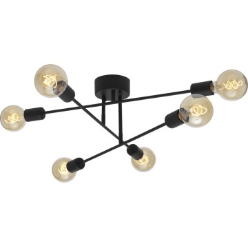 Cottex - Přisazený lustr BATON 6xE27/60W/230V černá