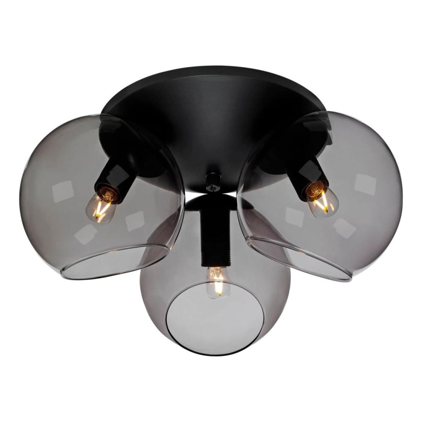 Cottex - Stropní svítidlo CAPELLA 3xE14/40W/230V pr. 37 cm kouřová/černá