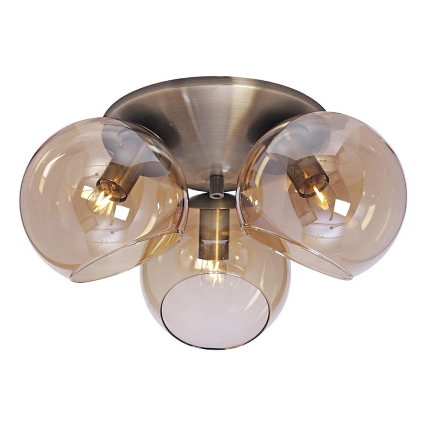 Cottex - Stropní svítidlo CAPELLA 3xE14/40W/230V pr. 37 cm kouřová/hnědá