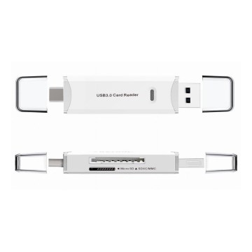 Čtečka karet MicroSD SDXC MMC s konektorem USB-C + USB 3.0