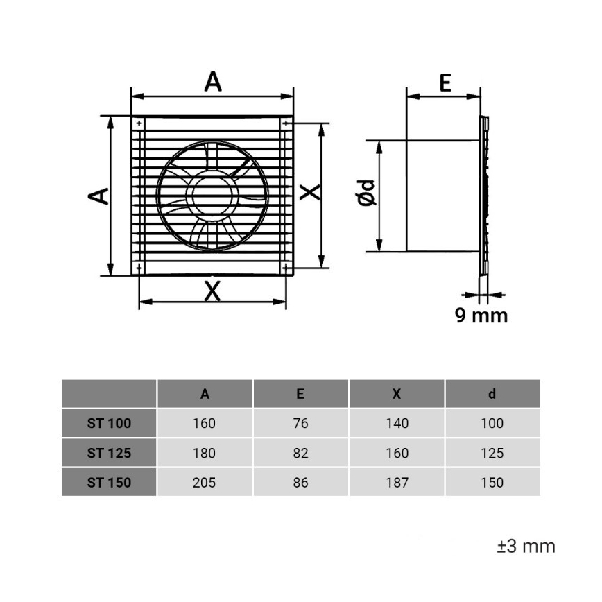 Dalap 1210 - Axiální ventilátor se síťkou 100 ST 14W/230V