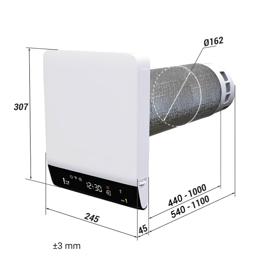 Dalap 25B160 - Lokální pokojová rekuperace BRISE 160 22W/230V Wi-Fi + dálkové ovládání