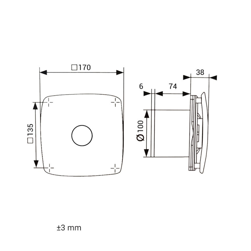 Dalap 41093zw - Axiální ventilátor s časovačem 100 ONYX ZW 14W/230V