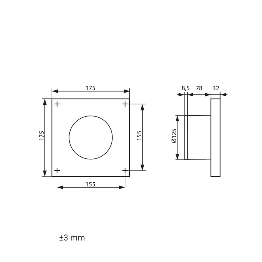Dalap 41096ZW - Axiální ventilátor s časovačem 125 DARK ZW 10W/230V