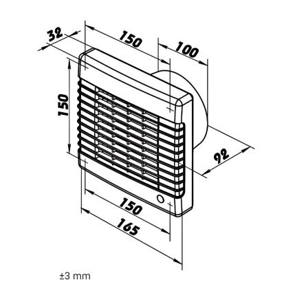 Dalap 41105 - Axiální ventilátor s automatickou žaluzií a časovačem 100 LVZ 12 18W/12V
