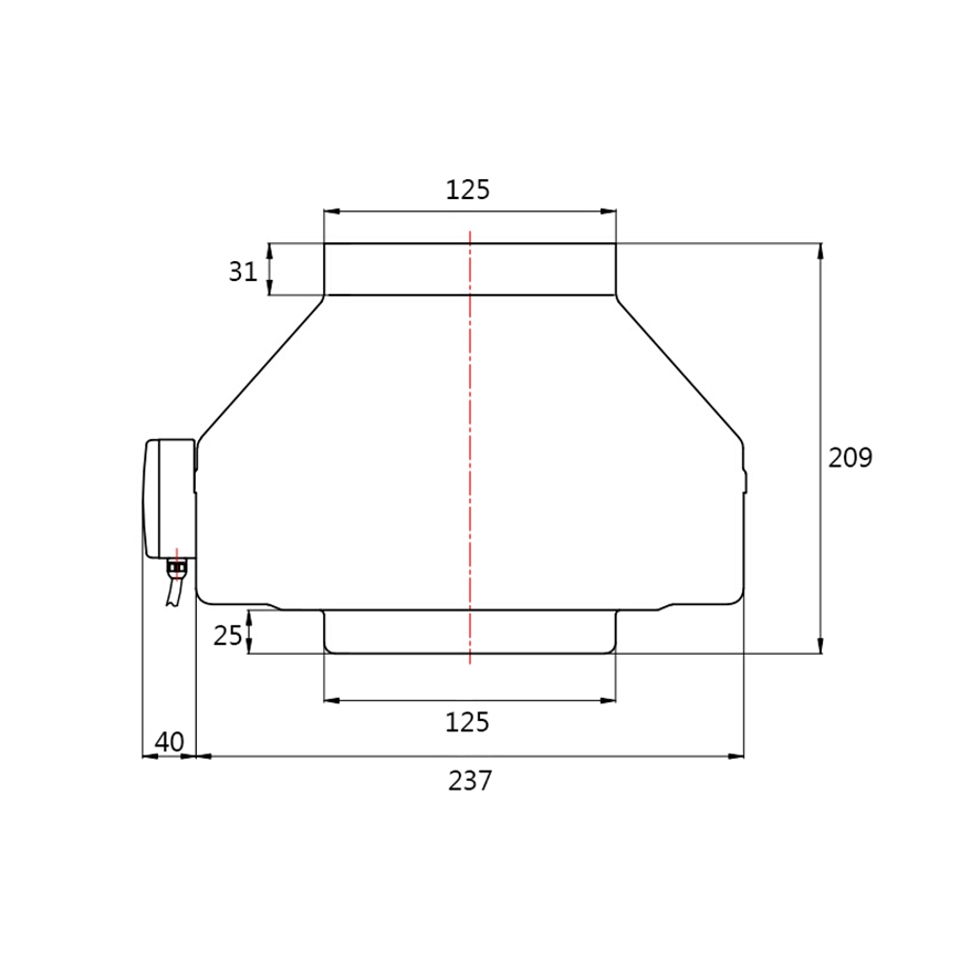 Dalap 8129 - Radiální potrubní ventilátor TURBINE M 125 62W/230V