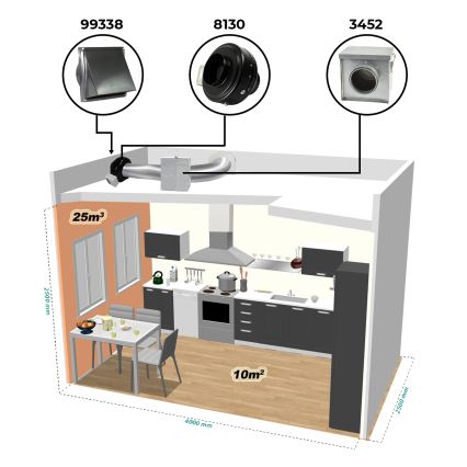 Dalap 8130 - Radiální potrubní ventilátor TURBINE M 150 100W/230V