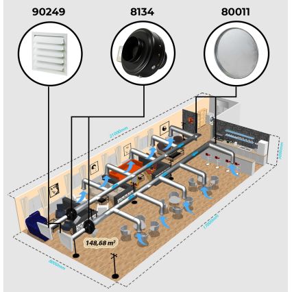 Dalap 8132 - Radiální potrubní ventilátor TURBINE M 200 150W/230V
