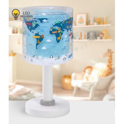 Dalber 40671 - LED Dětská lampička WORLD 1xG4/4W/230V modrá