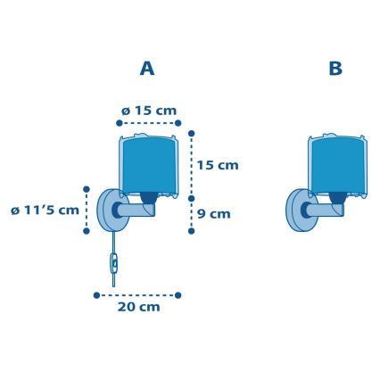 Dalber 41349 - Dětské nástěnné svítidlo PLANETS 1xE27/15W/230V