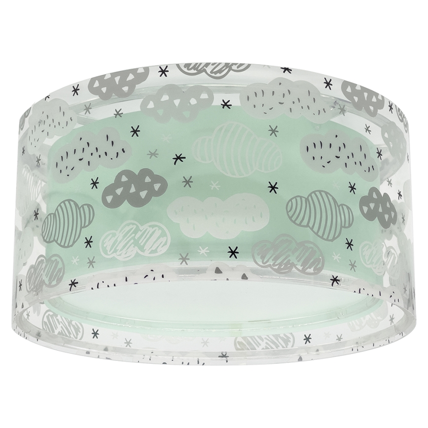 Dalber 41416H - Dětské stropní svítidlo CLOUDS 2xE27/60W/230V zelená
