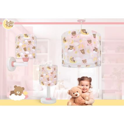 Dalber 41572S - Dětský lustr BABY TEDDY 1xE27/15W/230V růžová