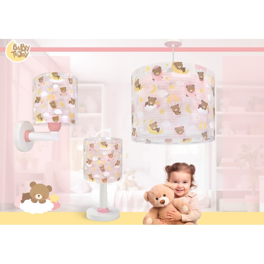 Dalber 41572S - Dětský lustr BABY TEDDY 1xE27/15W/230V růžová
