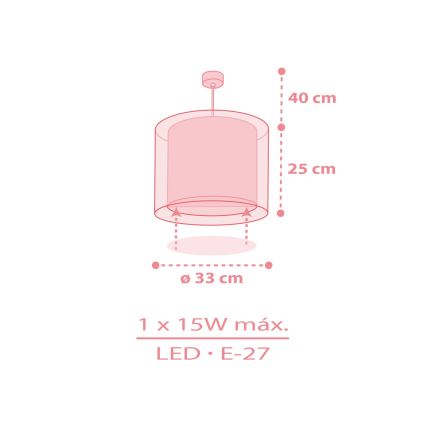 Dalber 41572S - Dětský lustr BABY TEDDY 1xE27/15W/230V růžová