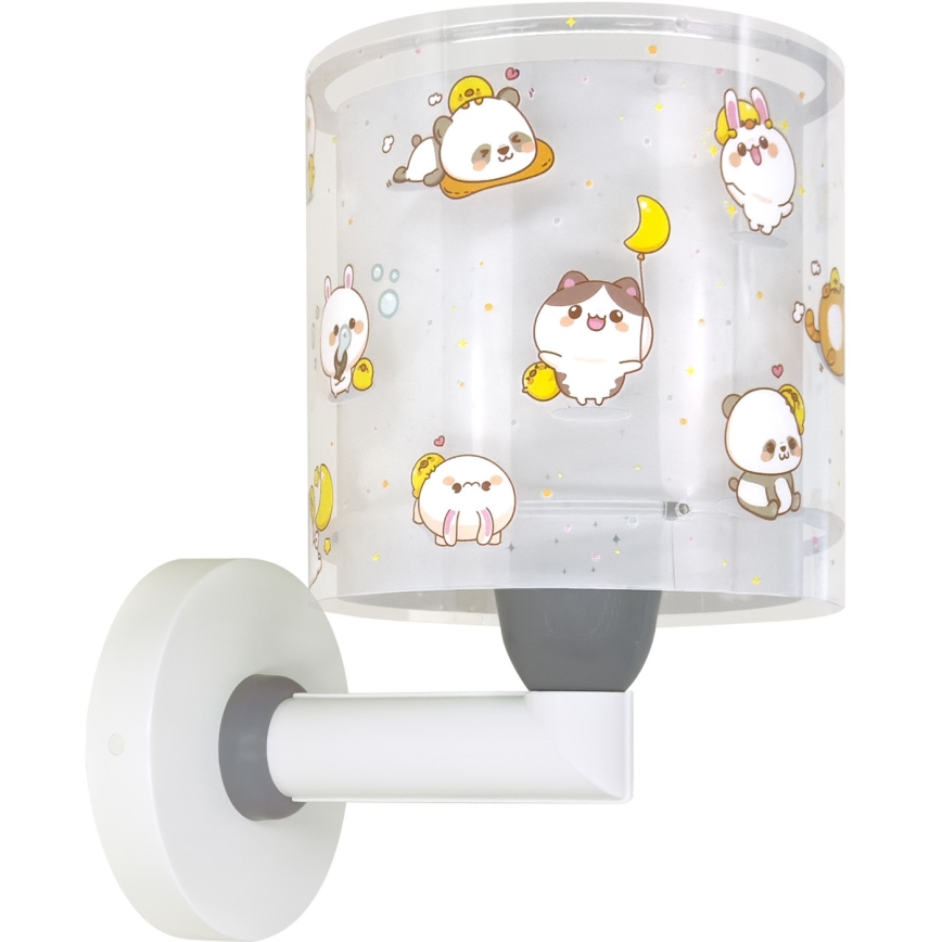 Dalber 41769E - Dětská nástěnná lampa KAWAII FRIENDS 1xE27/15W/230V šedá