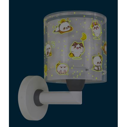 Dalber 41769E - Dětská nástěnná lampa KAWAII FRIENDS 1xE27/15W/230V šedá