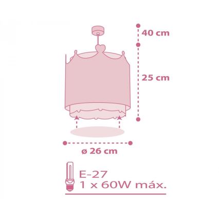 Dalber 61102 - Dětský lustr LITTLE QUEEN 1xE27/60W/230V