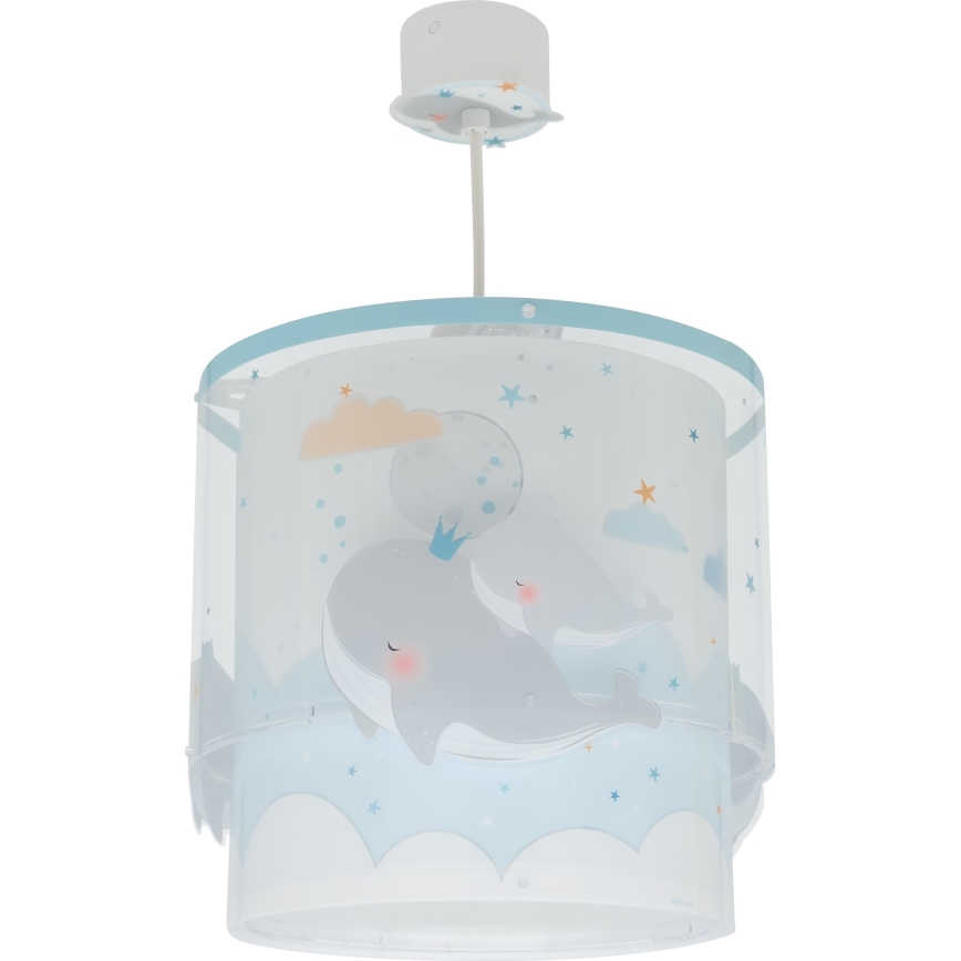 Dalber 61172T - Dětský lustr WHALE DREAMS 1xE27/15W/230V modrá