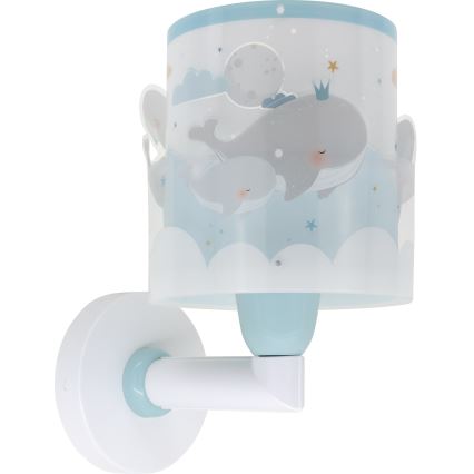 Dalber 61179T - Dětské nástěnné svítidlo WHALE DREAMS 1xE27/15W/230V modrá
