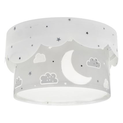Dalber 61236E - Dětské stropní svítidlo MOON 2xE27/60W/230V šedá