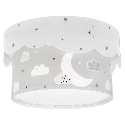Dalber 61236E - Dětské stropní svítidlo MOON 2xE27/60W/230V šedá
