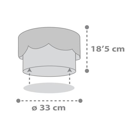Dalber 61236E - Dětské stropní svítidlo MOON 2xE27/60W/230V šedá