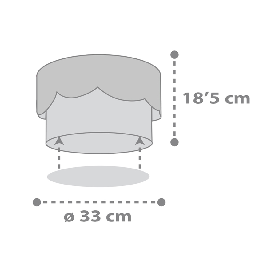 Dalber 61236E - Dětské stropní svítidlo MOON 2xE27/60W/230V šedá