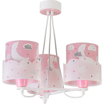 Dalber 61237S - Dětský lustr MOON 3xE27/60W/230V
