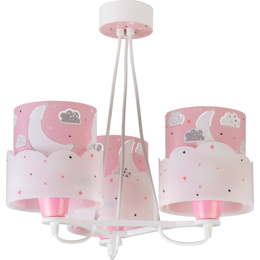 Dalber 61237S - Dětský lustr MOON 3xE27/60W/230V