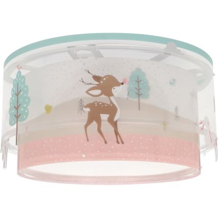 Dalber 61276 - Dětské stropní svítidlo LOVING DEER 2xE27/15W/230V