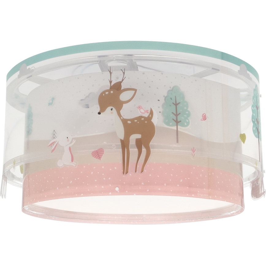 Dalber 61276 - Dětské stropní svítidlo LOVING DEER 2xE27/15W/230V