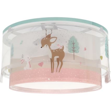 Dalber 61276 - Dětské stropní svítidlo LOVING DEER 2xE27/15W/230V