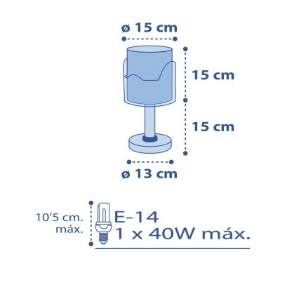 Dalber 61331T - Dětská lampička LITTLE ELEPHANT 1xE14/40W/230V