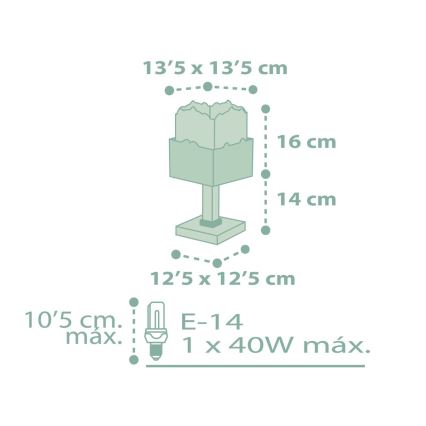 Dalber 63161H - Dětská lampička PANDA 1xE14/40W/230V zelená