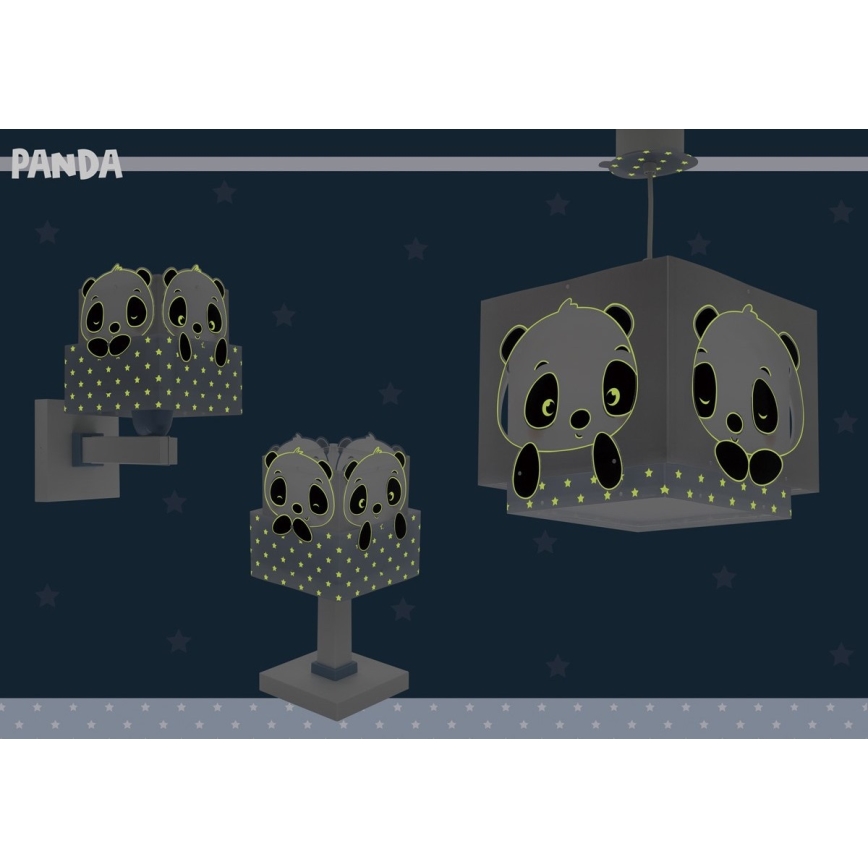 Dalber 63161T - Dětská lampička PANDA 1xE14/40W/230V modrá