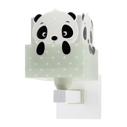 Dalber 63169H - Dětské nástěnné svítidlo PANDA 1xE27/60W/230V zelená