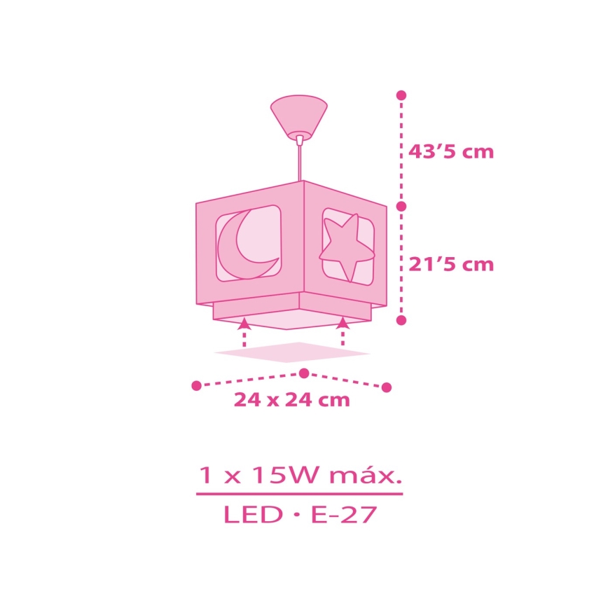Dalber 63232S - Dětský lustr na lanku MOON LIGHT 1xE27/60W/230V