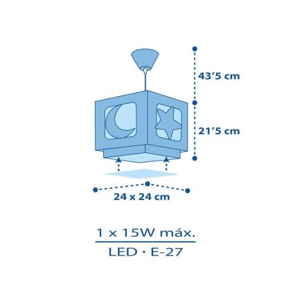 Dalber 63232T - Dětský lustr MOON LIGHT 1xE27/60W/230V