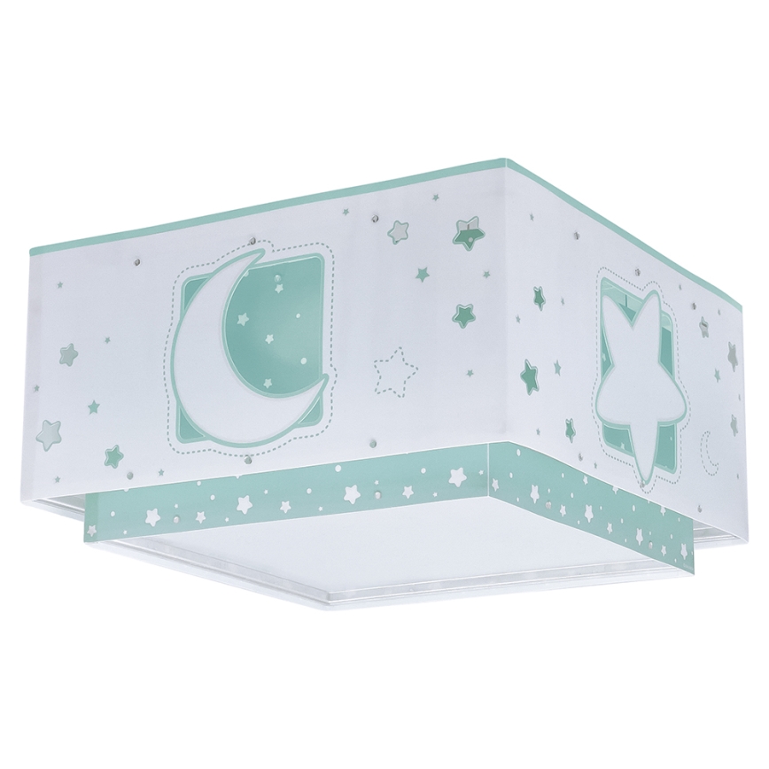 Dalber 63236H - Dětské stropní svítidlo MOONLIGHT 2xE27/60W/230V zelená